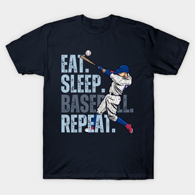 Eat Sleep Baseball Repeat Funny Baseball Player T-Shirt by MetAliStor ⭐⭐⭐⭐⭐